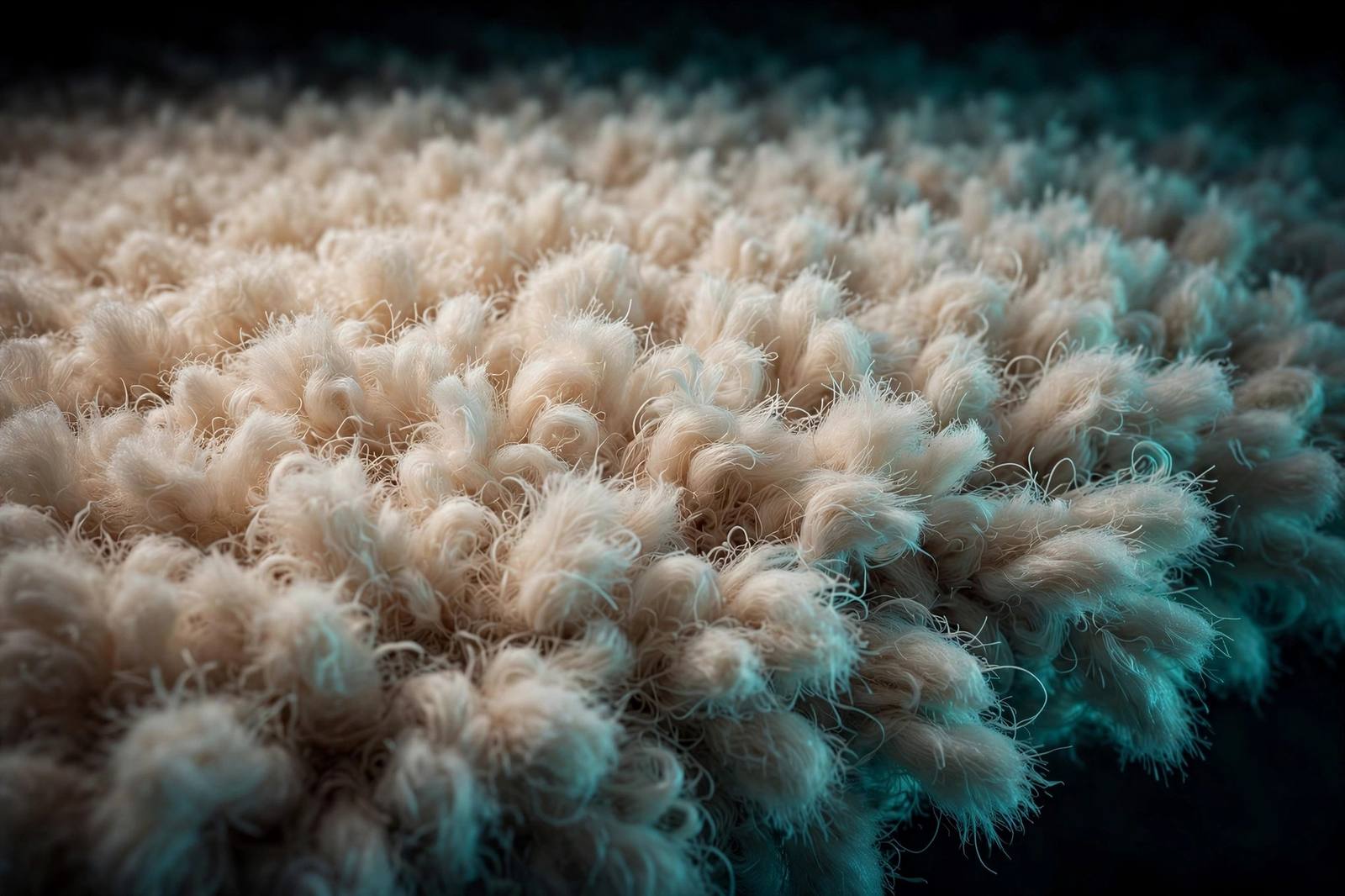 Clean carpet fibers, close-up